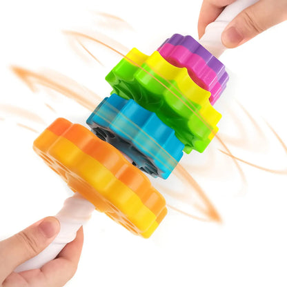 Stacking Toy for Kids Spinning Rainbow Gears Toddler Montessori Educational Sensory Toy Motor Skills Stacking Tower Kids Gifts